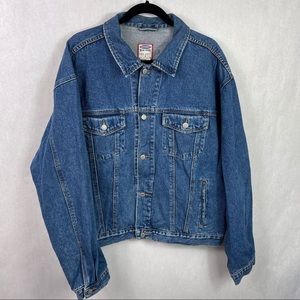 Vintage Old Navy Blue Jean Jacket Coat XL Button